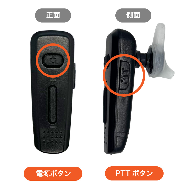 ファンクションボタン搭載ワイヤレスPTTイヤホンマイク（PZ17GI）