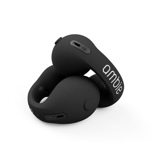 ambie AM-TW02COM Black × Black (凸ボタンタイプ)